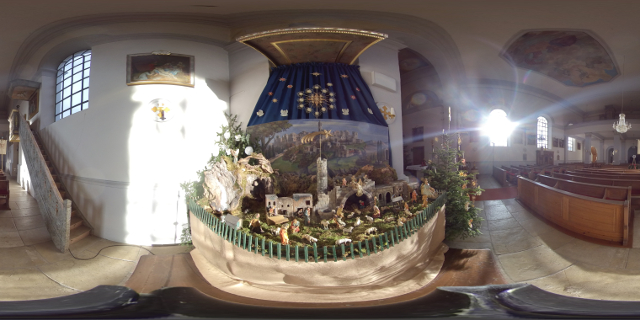 360° Grad Blick Weihnachtskirppe